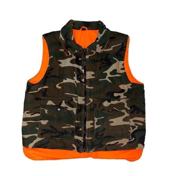 Sports Afield Vintage Camo Hunting Vest with Embroidered Deer Men's Large (L) - Picture 2 of 7